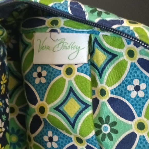 Vera Bradley Small Navy/Green floral satchel - Picture 5 of 7